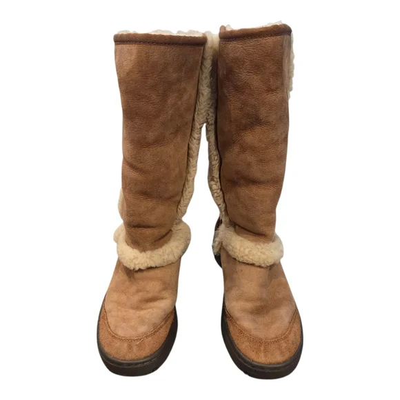 UGG Australia, Sunburst Tall, Sued, Sheepskin Lining, Size: 7 - Picture 1 of 4